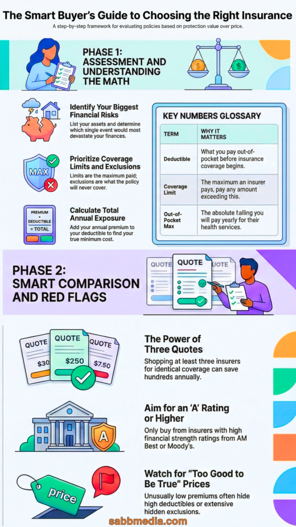 how to choose the right insurance policy infographic step by step guide for families